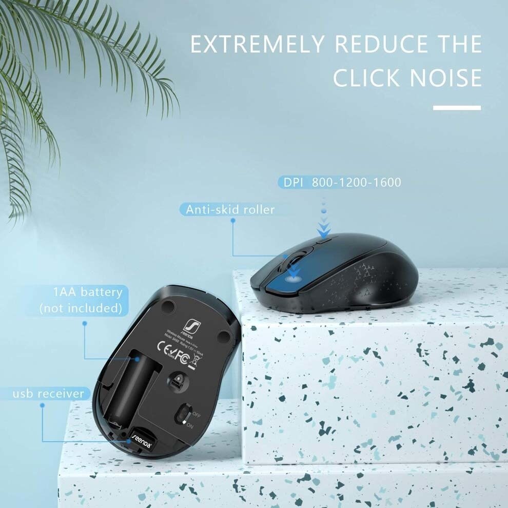 SeenDa 2,4G USB kabellos Tastatur mit Telefon Halfter für Computer Laptop Slinet Tastatur und Maus einstellen für Fenster iOS Android