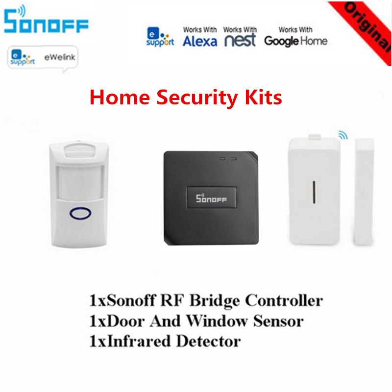 Sonoff RF Brücke 433MHZ Wifi Drahtlose Signal Konverter PIR 2 Sensor/DW1 Tür & Fenster Alarm Sensor für Clever Heimat Sicherheit Bausätze