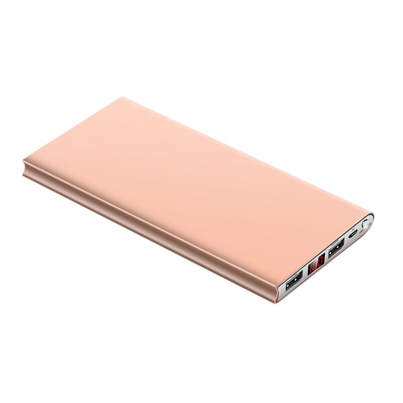 20000mAh Portable Ultra thin Power Bank External Battery Dual USB Poverbank for Smart Mobile Phones Tablet Powerbank: Gold