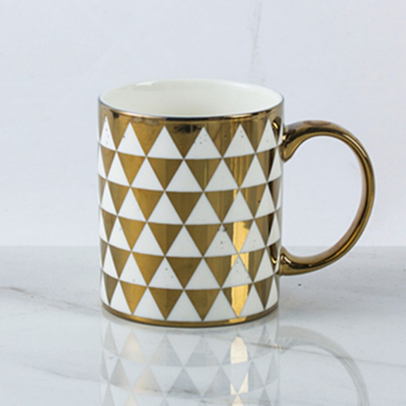 Luxus Gold Überzogene Keramik Porzellan Buchstaben Trinken Kaffee Tee Becher sammeln Kreative Reise Tasse Becher Heimat Dekor Nizza: Zitrone Gelb