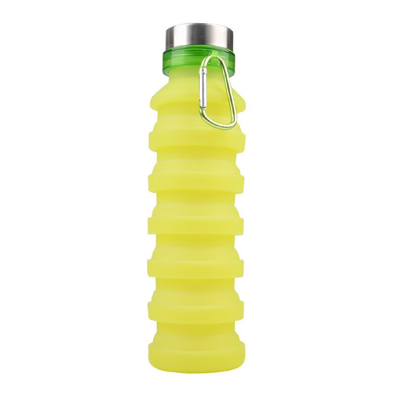 470 ml/550 ml bærbare silikone vandflaske, der kan trækkes tilbage sammenfoldelig kaffeflaske e udendørs rejseværktøj sammenklappelige sportsflasker: 6