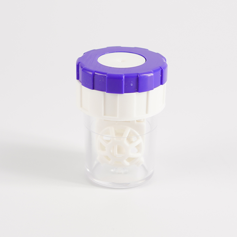 Contact Lens Cleaner Case Box Handleiding Rotatie Type Plastic Container Opslag Houder Contactlenzen Cleaning Tools: WHITE