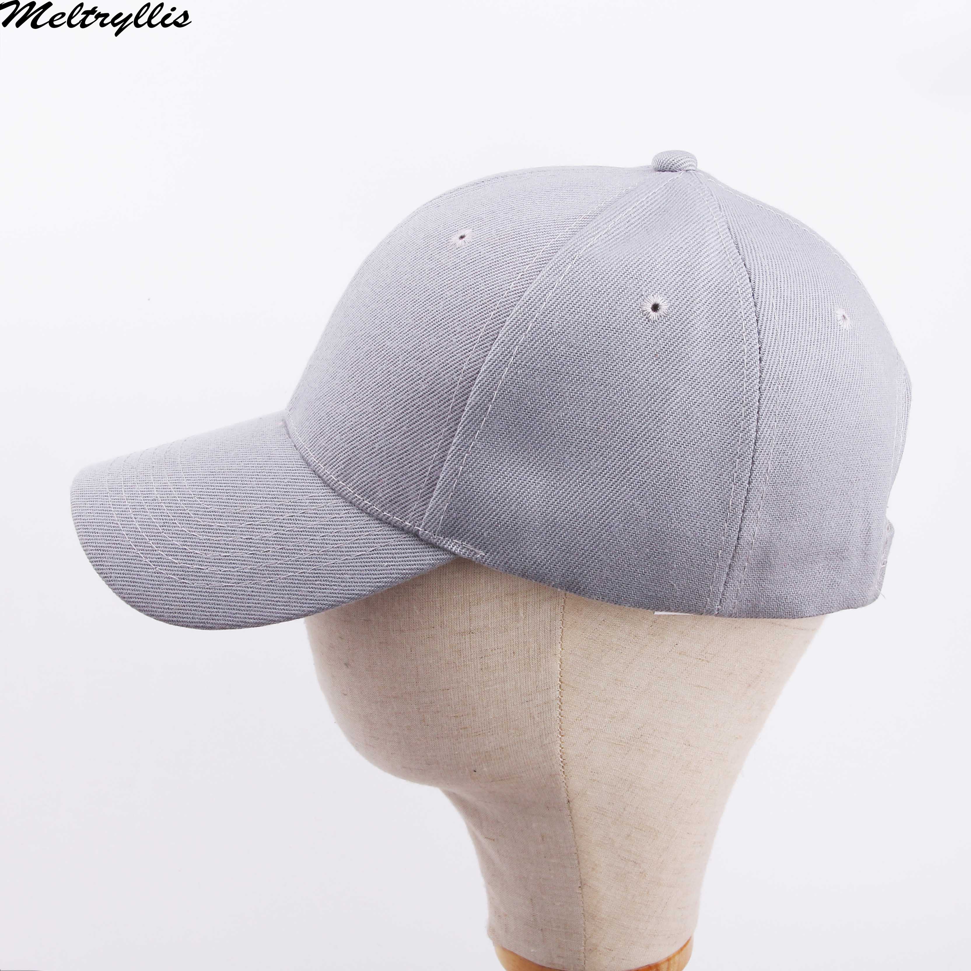 Meltryllis-casquette de Baseball unisexe, en coton, réglable, couleur unie, pour les couples, à la , pour loisirs, avec Snapback: Gris