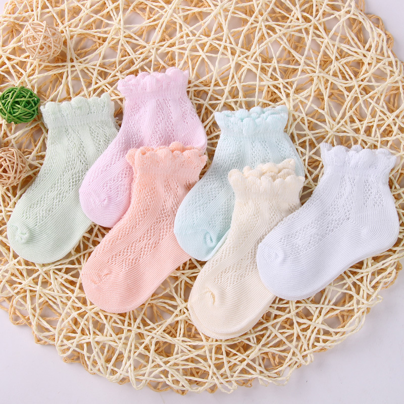 6 paare/los Baby frühling sommer socken für 0-12 monate neugeborenen Baby junge mädchen baumwolle einfarbig