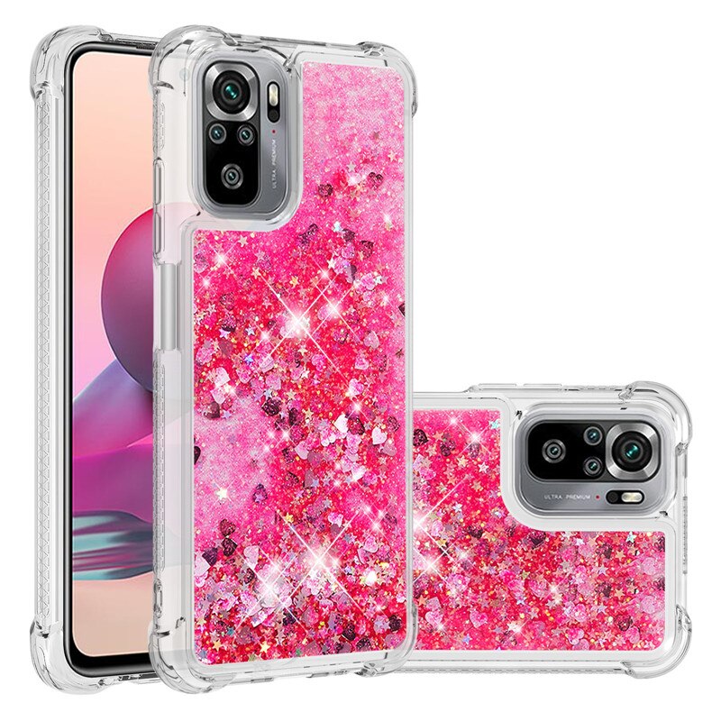 Dla Redmi uwaga 10 S przypadku mody Quicksand Glitter ciecz skrzynka dla Xiaomi Redmi uwaga 10 S telefon pokrywa Redmi Note10s 10 S Coque