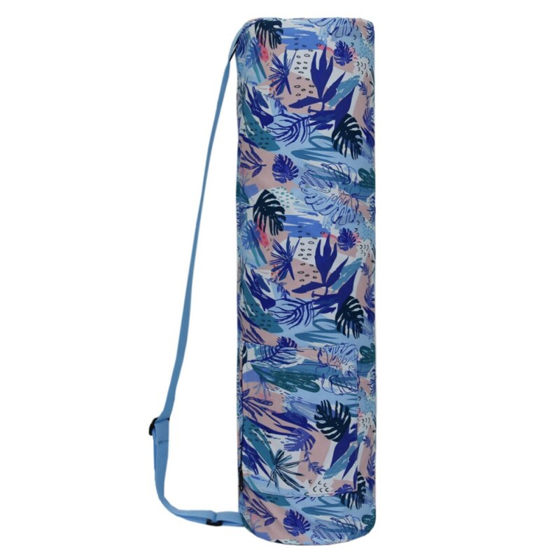 Aufbewahrungstasche für yogamatten, bedruckt, mit reißverschluss und kordelzug, yoga-rucksack: Blau