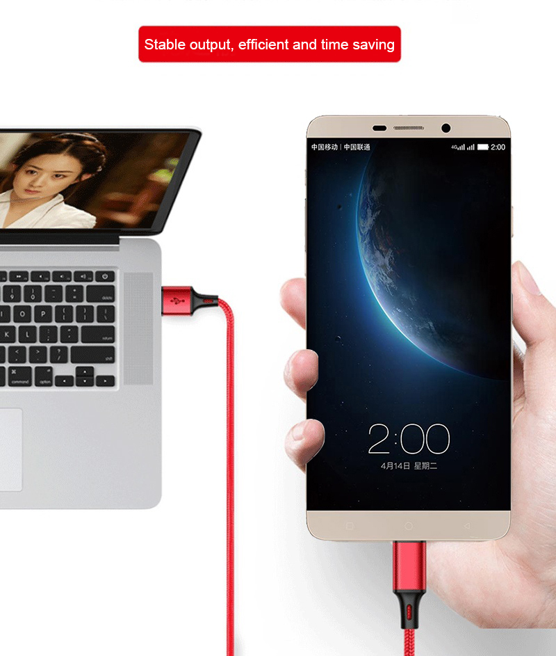 Daten USB Typ C Schnelle Ladekabel für Samsung galaxy S8 S9 Plus Hinweis 8 9 A3 A5 A7 USBC Rollenmaschinenlinie Typc lange Handy Ladegerät 1 2 3 m