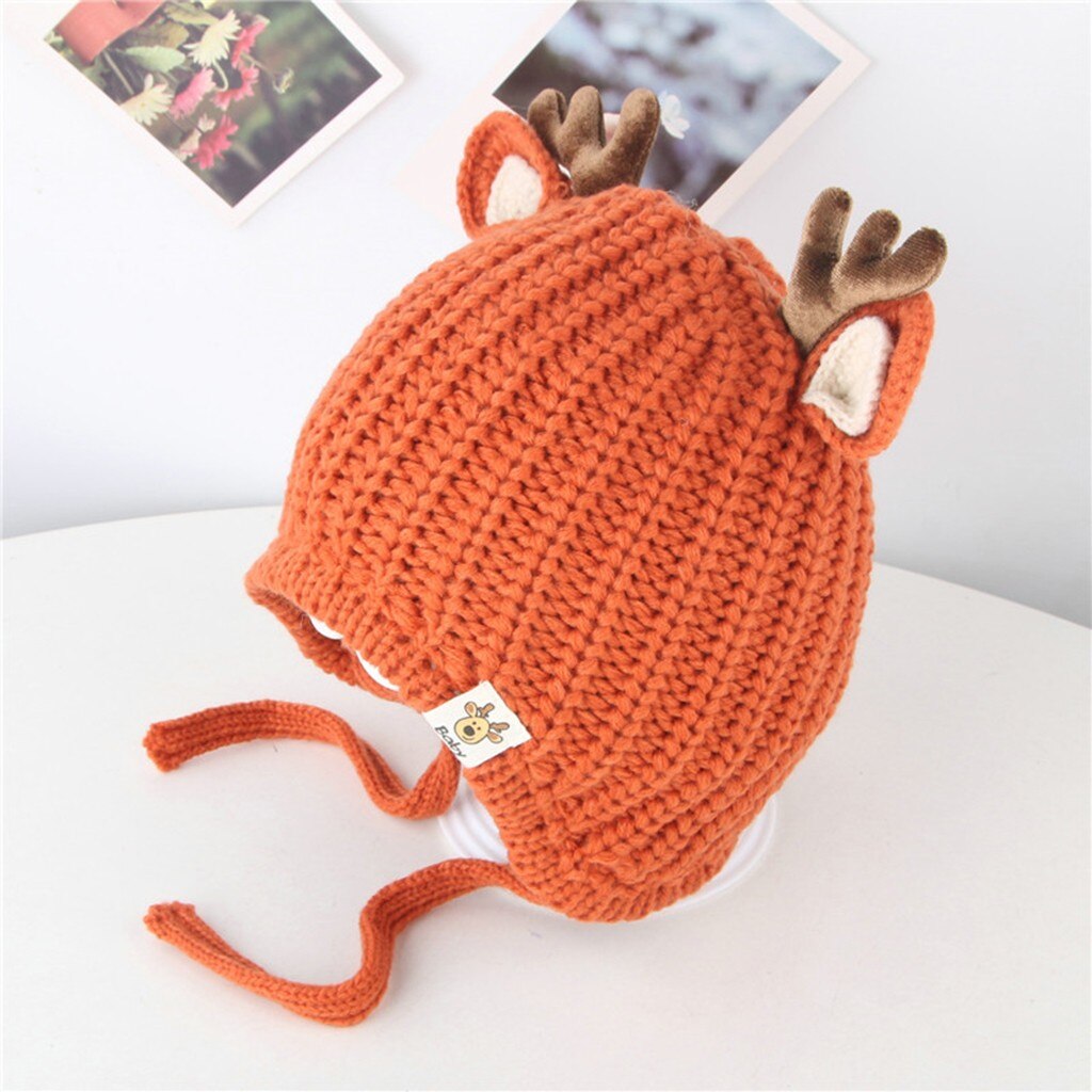 Kerst baby fotografie props hoed Peuter Meisje & Jongen Baby Kerst Cartoon Herten Winter Haak Muts Beanie Cap HOOLER