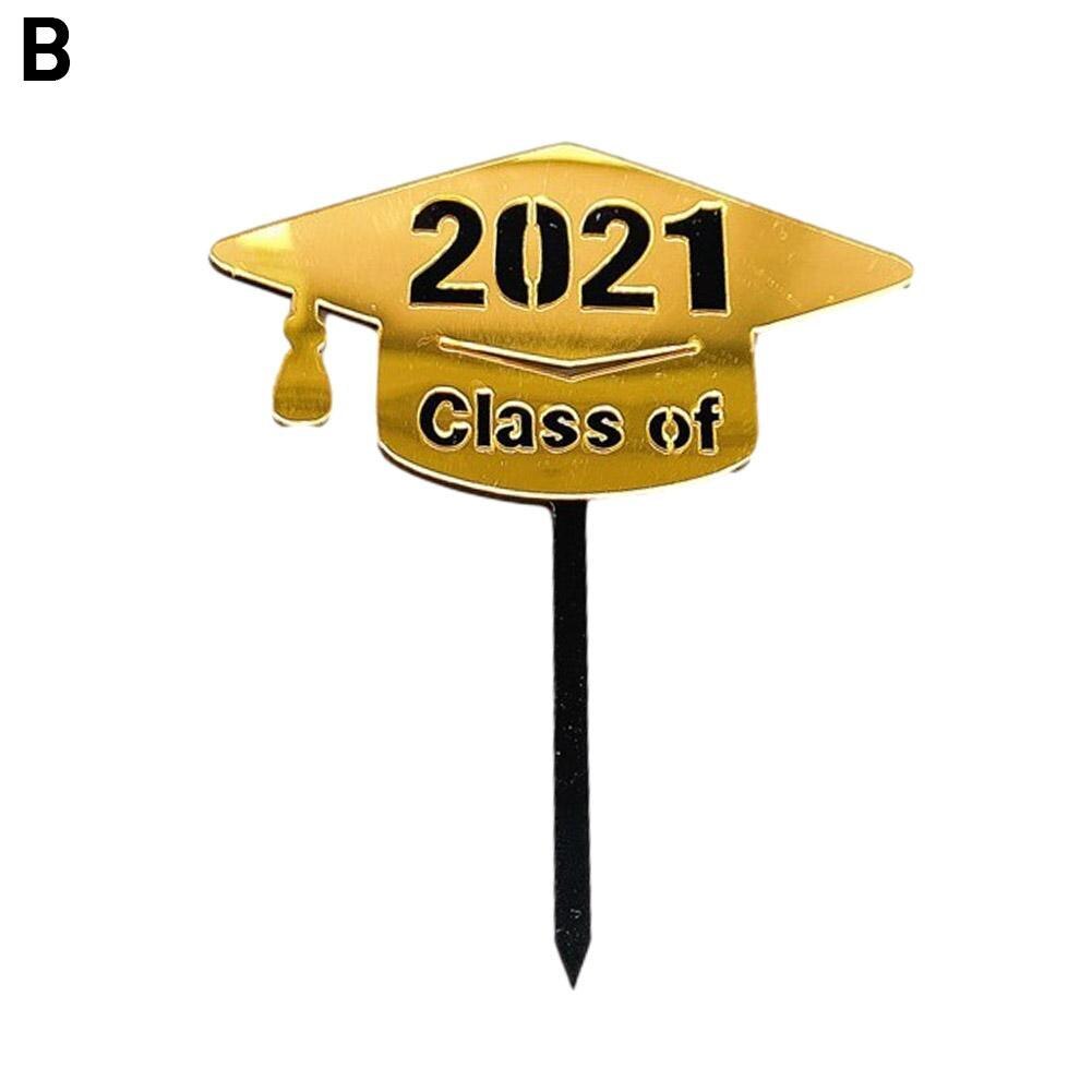 Class of Cake Topper Congrats Acrylic Cupcake Toppers For Graduations College Celebrate Party Cake Decorations: B