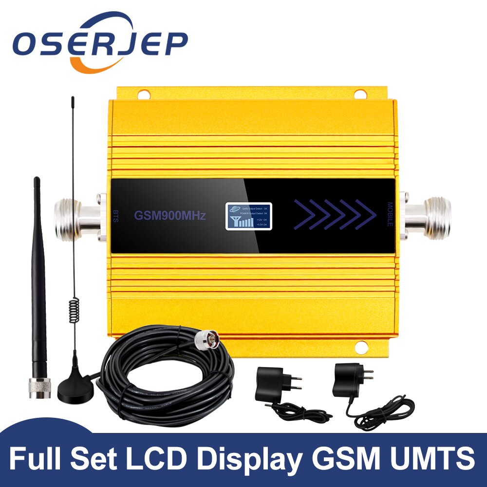 Oserjep 4g lte repetidor de sinal móvel 1800 mhz celular gsm 1800 mhz celular display lcd + otário antena: 1 set 900Mhz