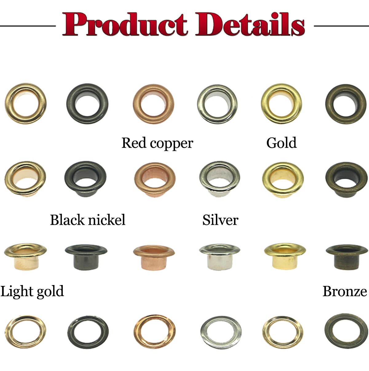 50 sätze/paket (Außen durchmesser) 16,5mm (interne) 10mm (high)5mm öse größen 10mm Runde kante öse tülle silber cyan goldene