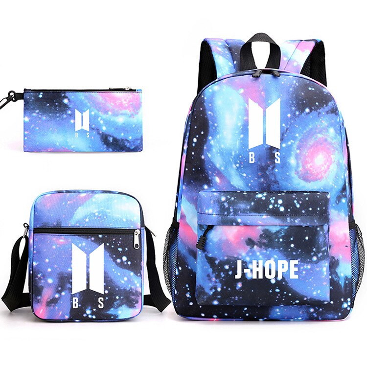 Starry Sky Pattern Schoolbag Pencil Case Shoulder Bag Set Large Capacity Backpack JIN SUGA J HOPE JIMIN V JUNGKOOK Travel Bag: 06