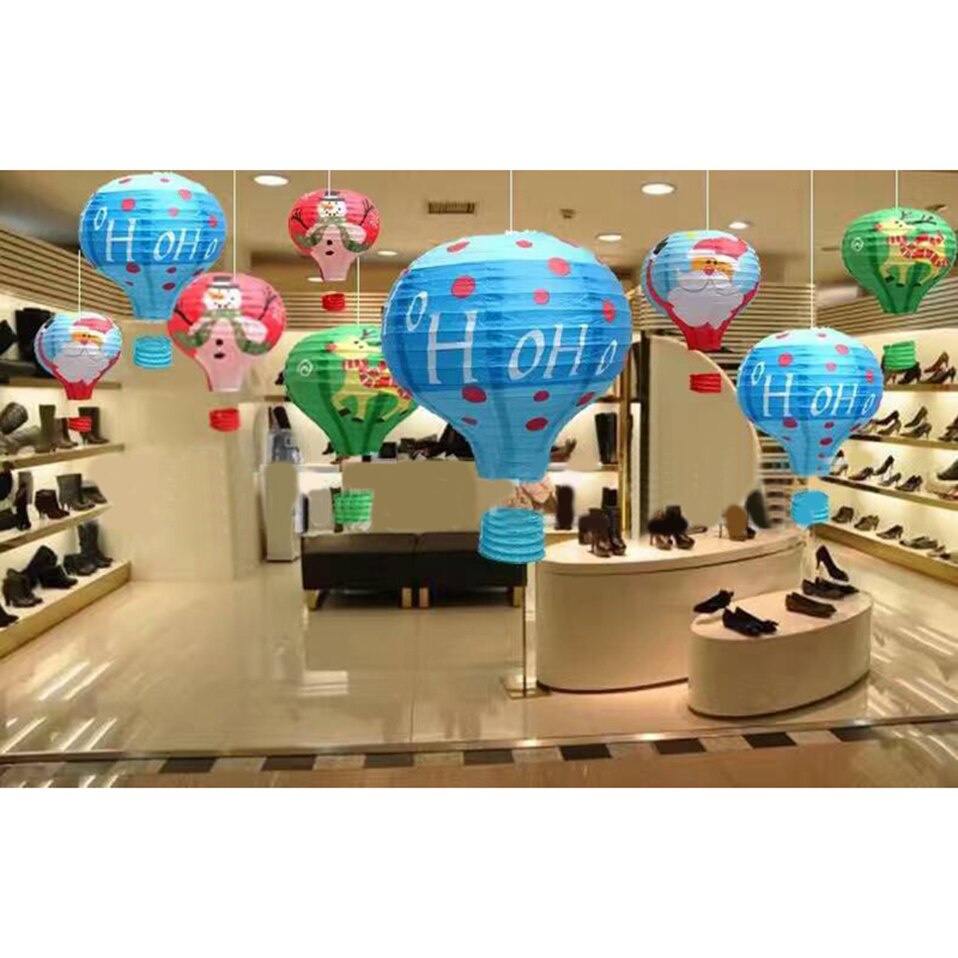 1 stk julemand elg luftballon 12 tommer papir lanterne lampeskærm loftslampe jule juledekor festdekoration