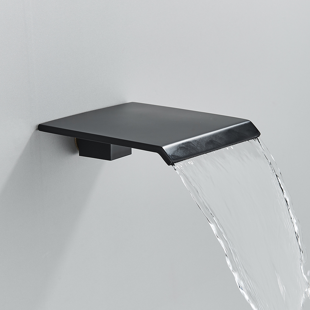 Senlesen – bec de robinet de lavabo mural, accessoires de robinet de douche en laiton, remplacement du bec de baignoire en cascade, Chrome/noir/or brossé