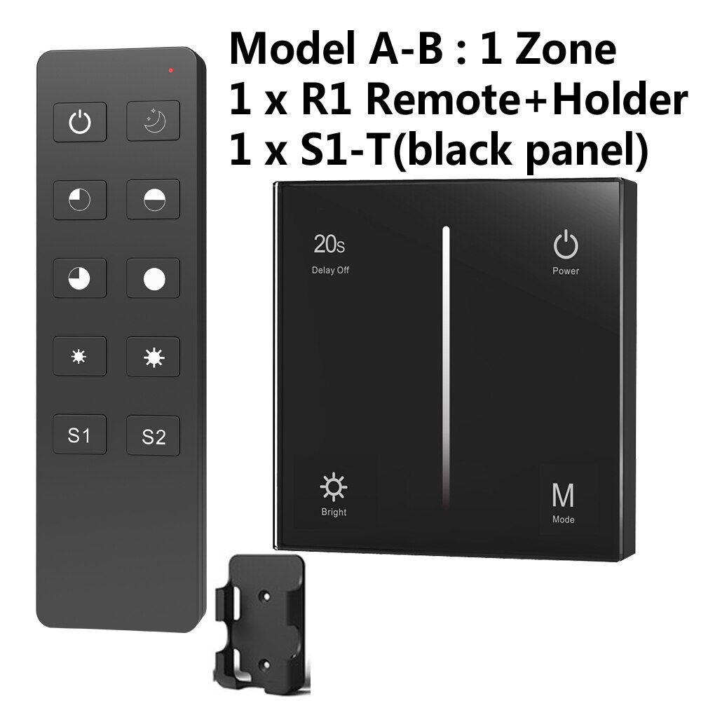 AC Triac LED Dimmer 220V 230V 110V Drahtlose RF Dimmbare Knopf Schalter Mit 2,4G Fernbedienung für Einzelne Farbe LED-lampe Lampen: Modell A Schwarz