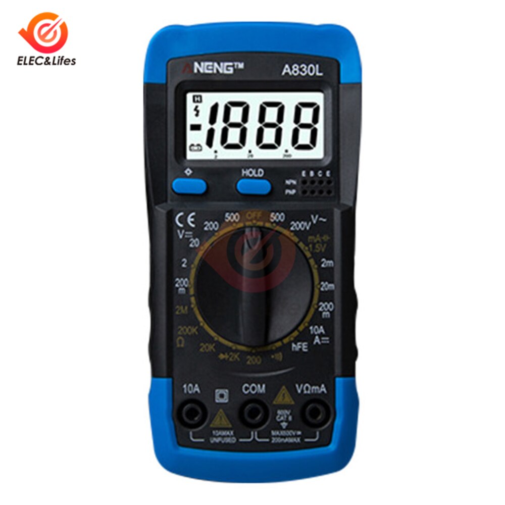 A830L Lcd Digitale Multimeter Ac/Dc Spanning Diode Freguency Multitester Huidige Tester Volt Monitor Voltmeter Ampèremeter Meter Gauge