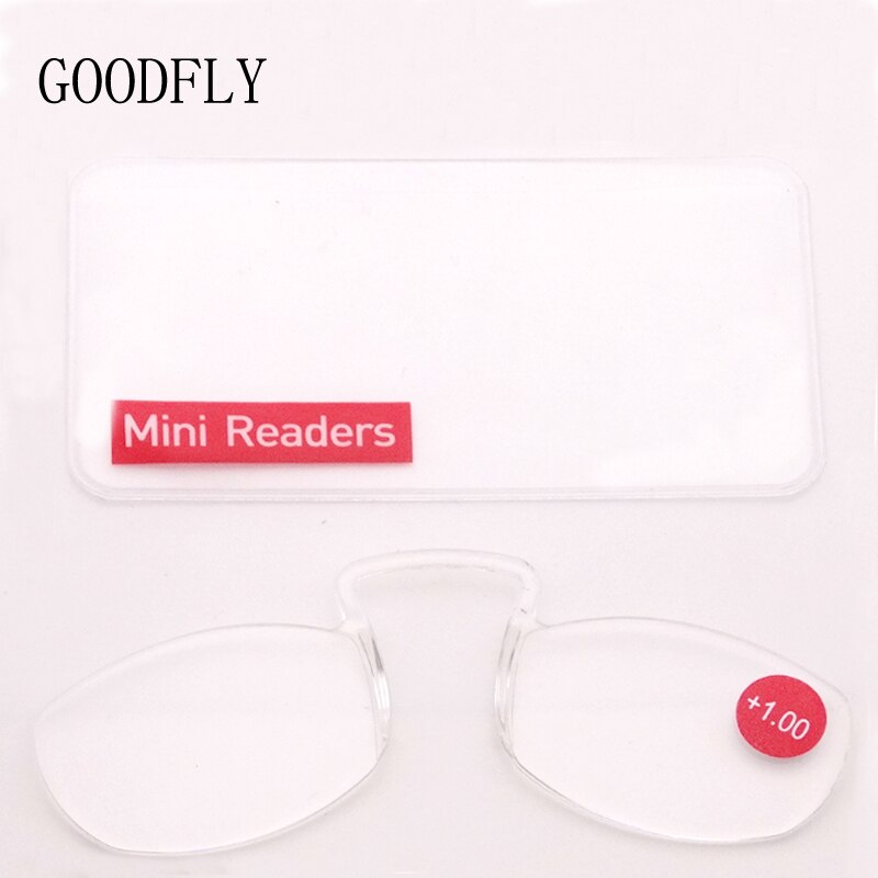 Clear Mini Nose Clip Reading Glasses Men Women Blue Light Blocking Glasses Portable Wallet Presbyopic Glasses With Case 2022