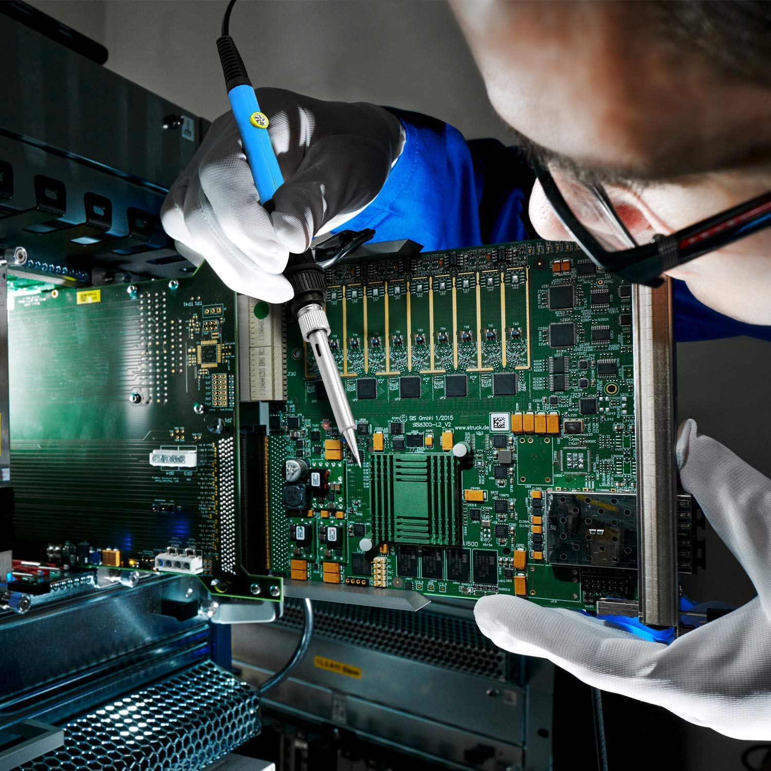 60W Soldering Iron Kit with Adjustable Temperature Welding Tools with ON-Off Switch Soldering Kits Heater Soldering Tips Rework