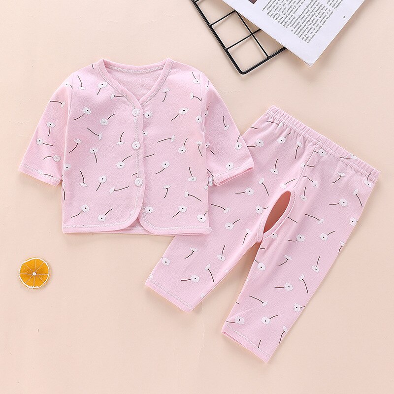 Pigiama per neonato abbigliamento invernale per bambini abbigliamento per bambini in cotone 100% Set di abbigliamento per neonato da notte per bambina: C6 / 66 Height 55-66cm