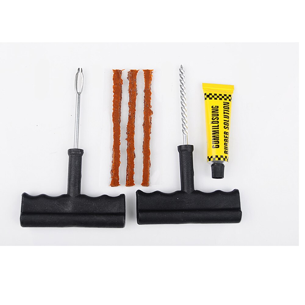 Bildekk reparasjonsverktøy tubeless auto dekk punktering reparasjon plugg kit nål patch fikse verktøy sement nyttig sett tilbehør