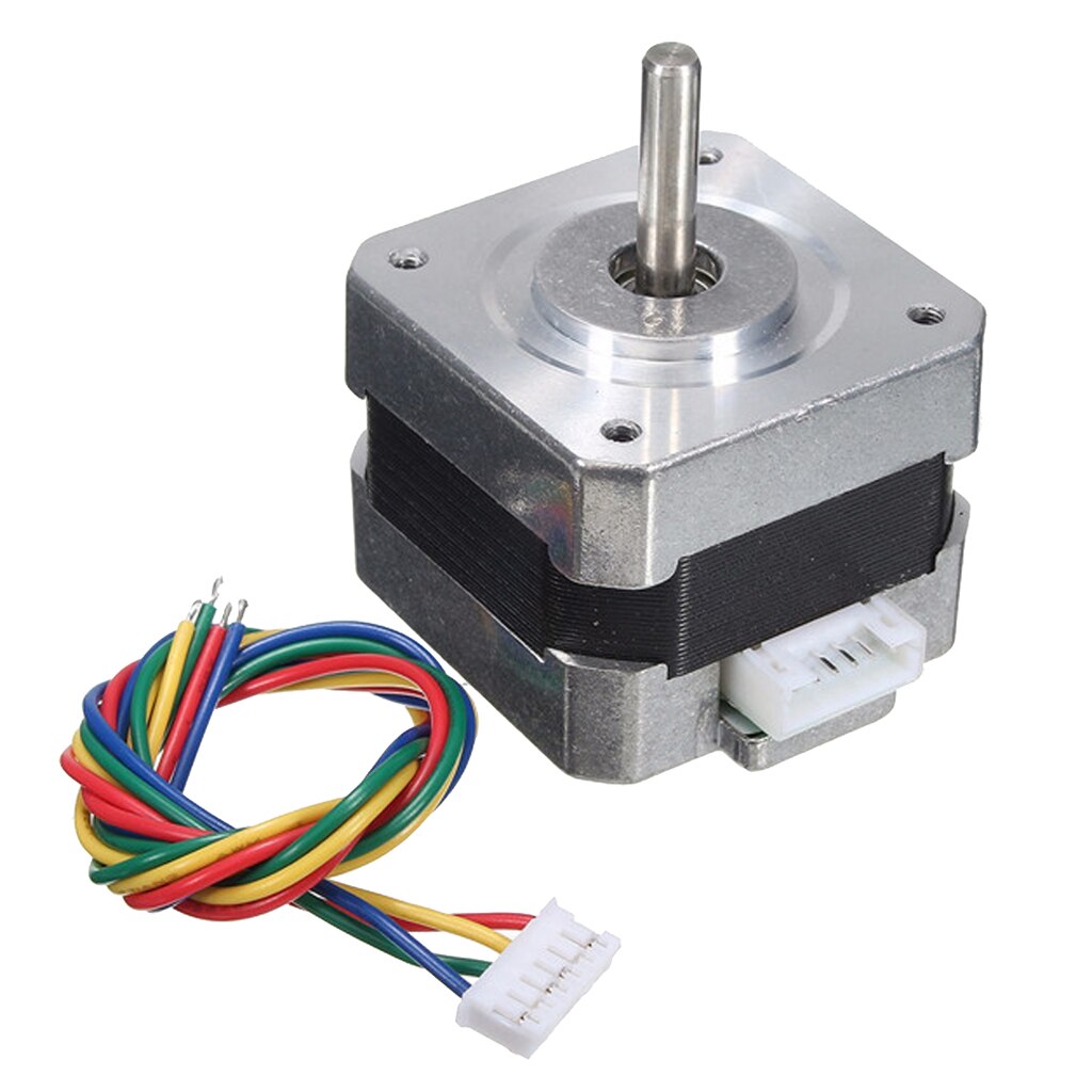2- -vaiheinen askelmoottori nema 17, 12v 0.4a (28n. cm pitomomentti ) 4- johto 3d tulostimelle/cnc