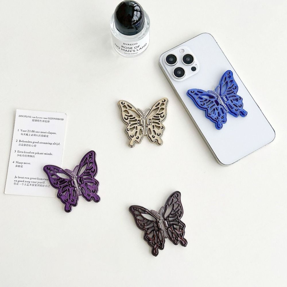 Butterfly Mini Phone Holder Foldable Accessories Phone Stand Back Adhesive Support Frame Universal