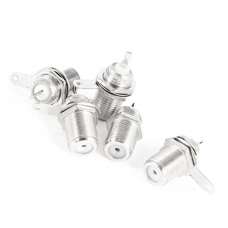 5 Stuks F Type Panel Gemonteerd Socket Vrouwelijke Jack Solder Connector Adapter