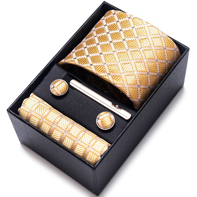 Boîte à cravate pour hommes, 65 couleurs, à la , boutons de manchette, accessoires de chemise bleu foncé or, pour le jour de l&#39;an