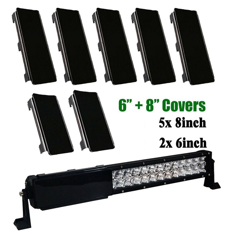 52 INCH Protective Cover Snap on Black for Straight Curved LED Light Bar Truck: Default Title