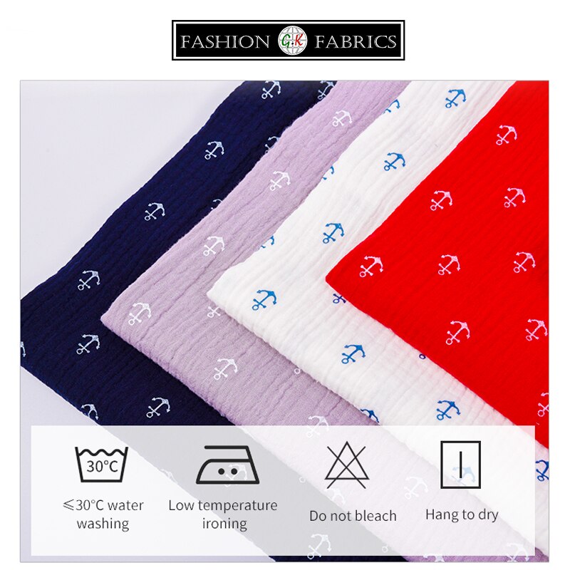 Double Cotton Gauze Muslin Printed Fabric Diy Double Gauze Fabric For Baby 100% Cotton Fabric Cotton Muslin Double Fabric