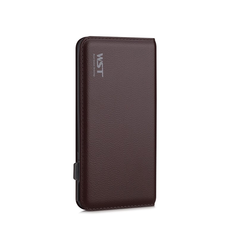 WST Quick Charge PowerBank 8000mAh Ultra Dunne Externe Draagbare Batterij Met ingebouwde Kabel Voor IOS Android Caricatore Portatile: Brown