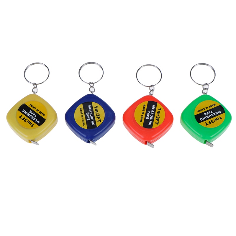 1pc 1m/3ft Easy Retractable Ruler Tape Measure Mini Portable Pull Ruler Keychain