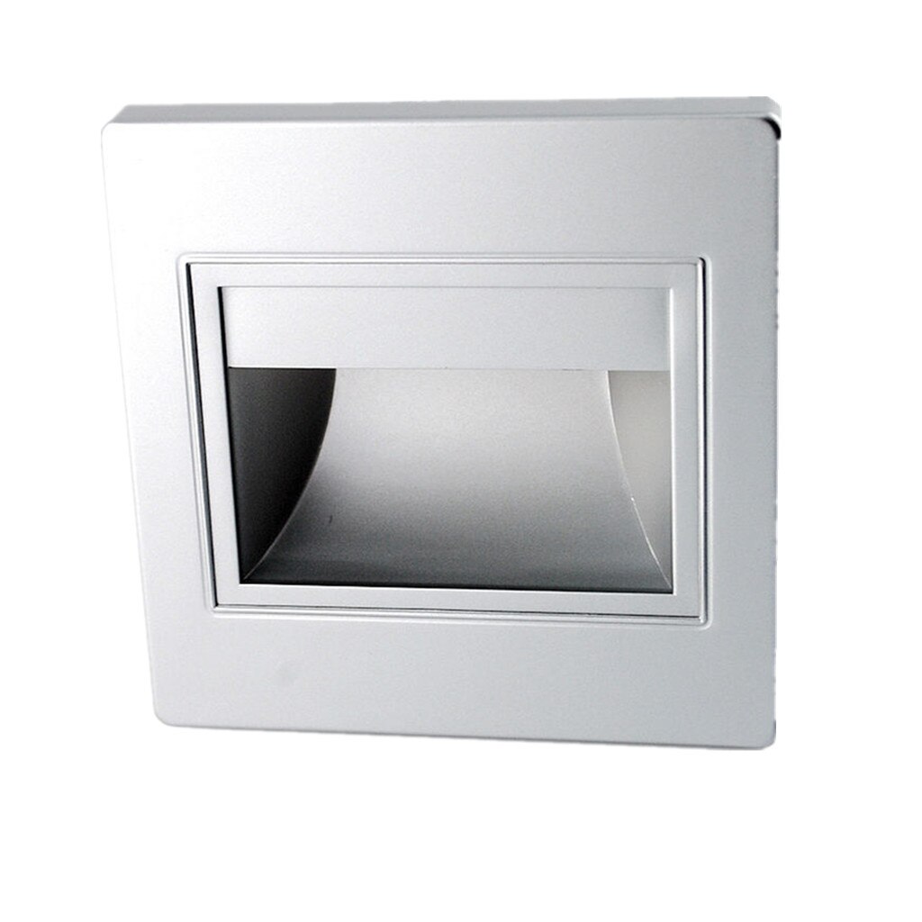 10pcs 1.5W Wall Plinth Recessed Stair Lamp Aisle Porch Footlight Warm White Light - Sliver Case