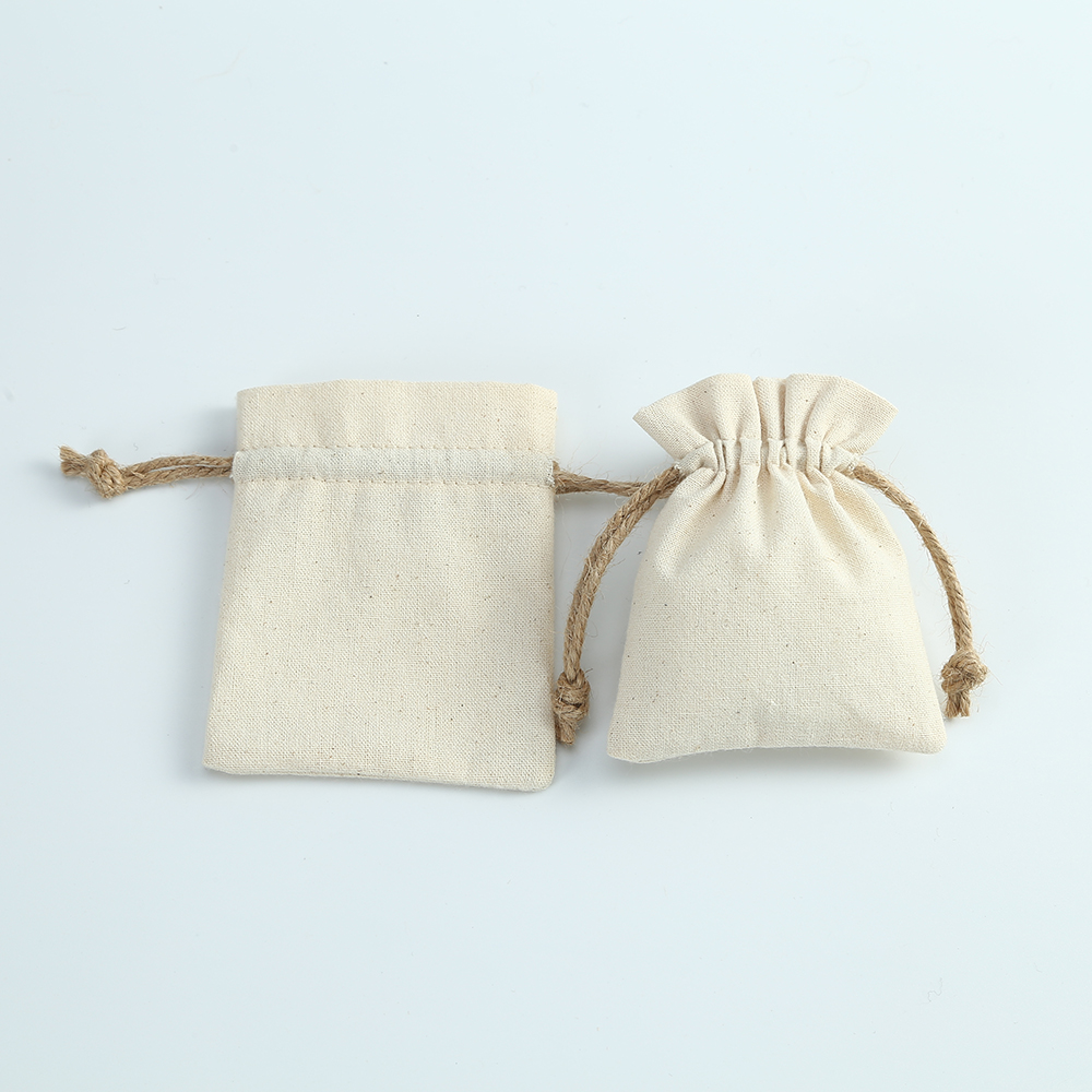 10 Uds. Bolsas de de lona de yute de arpillera de algodón Natural para joyería, collar, pendiente, anillo, bolsa organizadora de jabón, recuerdo de boda y Navidad