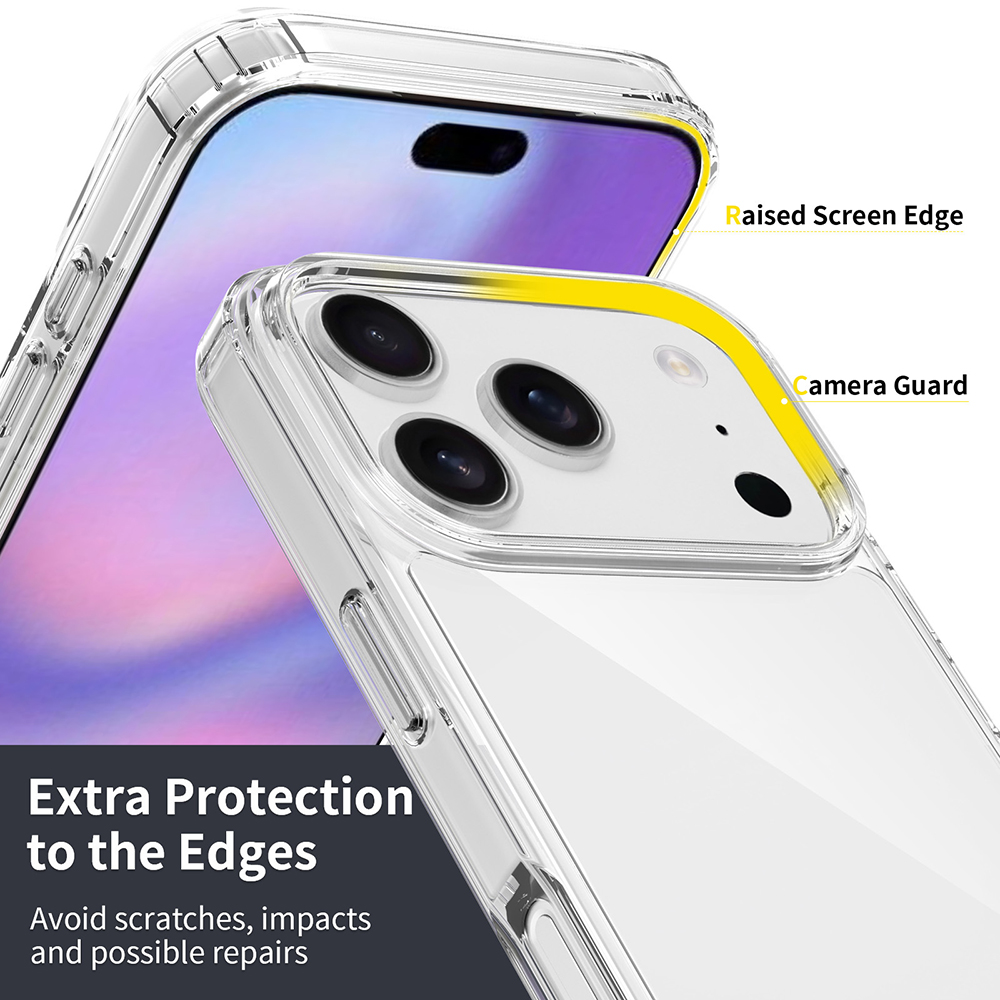 Funda rígida transparente híbrida para iPhone 17 Air 16E 16 15 14 13 12 11 Pro Max Plus Mini carcasa suave de silicona 17 a prueba de golpes