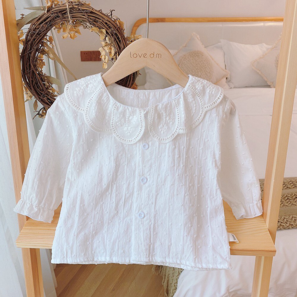 Girls Princess Blouse Shirt Autumn Children Kids Baby Infants Long Sleeve Basic Wear Tops Shirts S11070