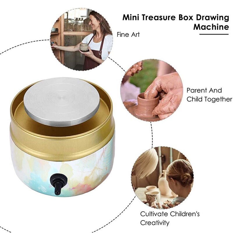 Pottery Wheel Machine,2000RPM Mini Electric Pottery Wheel DIY Clay Tools for Adult Children Pottery Art US Plug