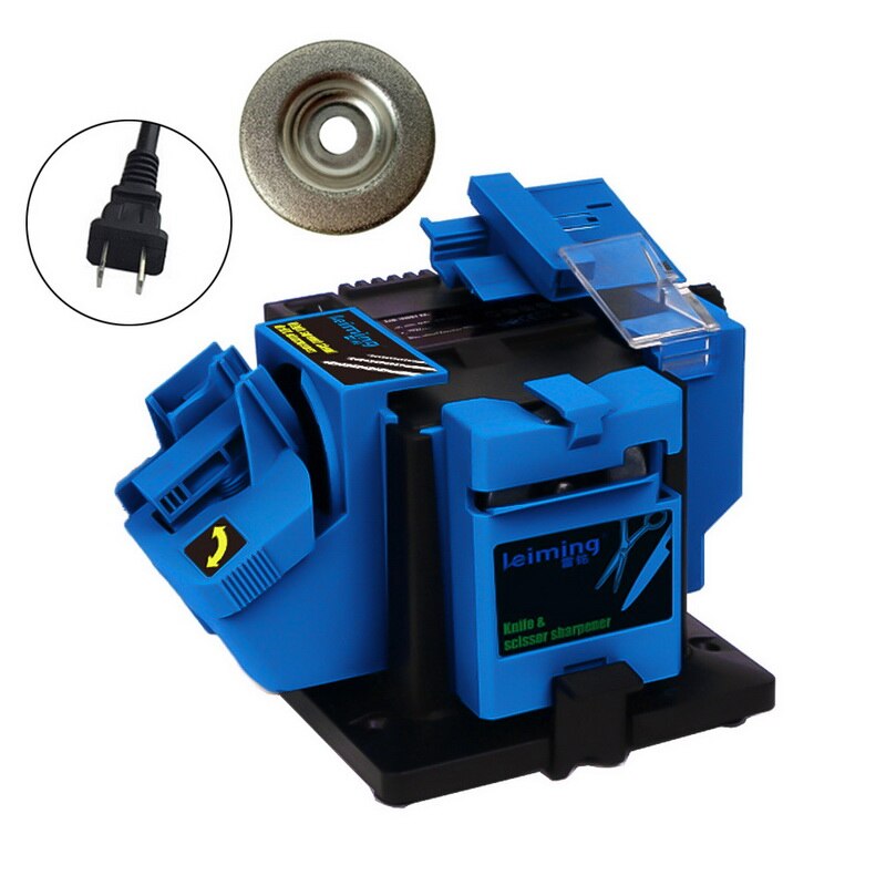 3 In 1 Professionele Elektrische Boor Slijpen Machine Keuken Mes Scherper Puntenslijper: US Plug Blue