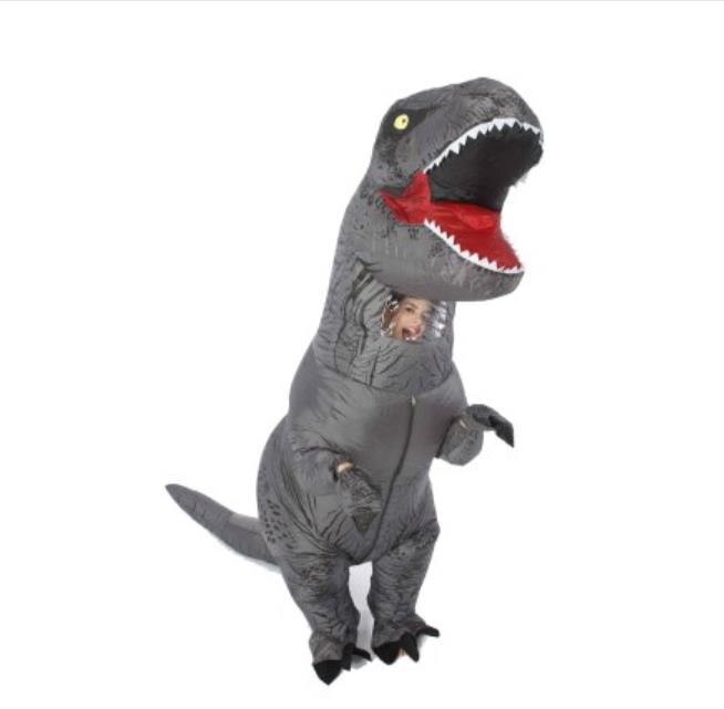 IK NFLATABLE Dinosaurus T REX Kostuums voor vrouwen Blowup T-Rex Dinosaurus Halloween Opblaasbare kostuum mascotte Partij kostuum voor volwassen: Grijs / XL