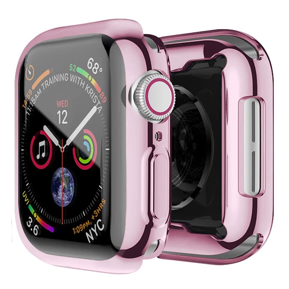 360 Volledige Soft Clear TPU Screen Protector Case Voor Apple Horloge Serie 44 MM 40 MM 42 MM 38 MM Transparante Cover Voor IWatch 6/SE/5/4/3: Zalm / 9 Inches
