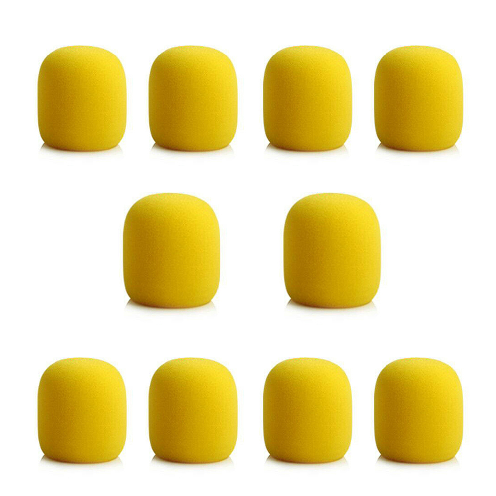 10Pcs Microphone Foam Cover Handheld Stage Windscreen Sponge Cover Foam Protective Cap for KTV DJ Mic Sleeve: Yellow
