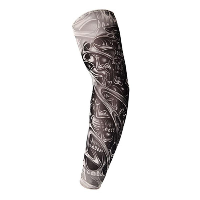 Manguitos de ciclismo al aire libre, tatuaje 3D impreso, calentador de brazo, protección UV, manguitos de ciclismo para correr