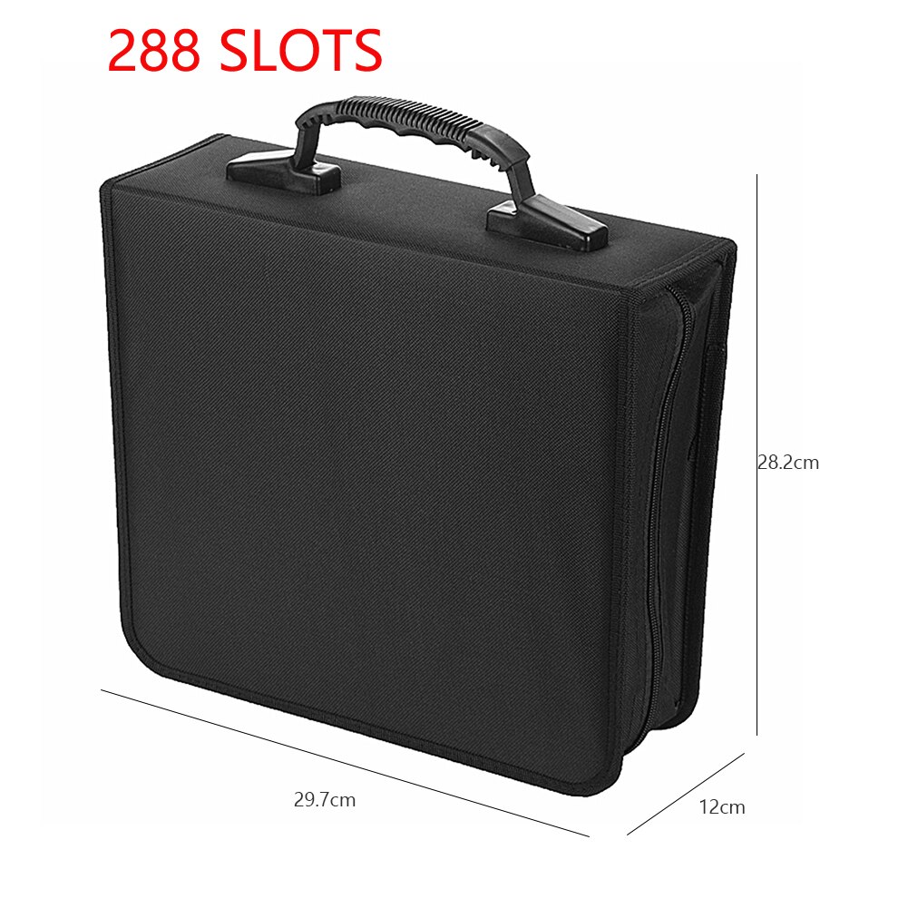 Oxford – sac en tissu pour CD et DVD, mallette de transport de grande capacité, organisateur de disques et d&#39;albums, mallette de rangement des médias: 288 Slots