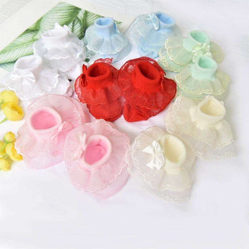 10 paires/lot coton bébé fille princesse dentelle volants chaussettes enfants cheville chaussettes pour robe de Ballet