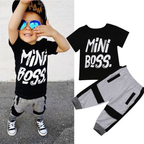 Neue lässig Neugeborenen Kleinkind freundlicher Baby Jungen Sommer knapp T-Shirt Spitzen Abschläge Hosen Kleidung 2 Stck Outfits Kleidung 1-6Y