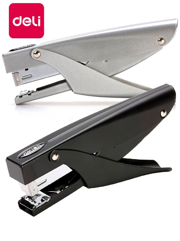 Deli 1Pcs Metalen Handheld Medium Nietmachine Wedstrijd 24/6 26/6 Nietje 20 80G Papers Capaciteit Hand Binding Kantoorbenodigdheden briefpapier: Default Title