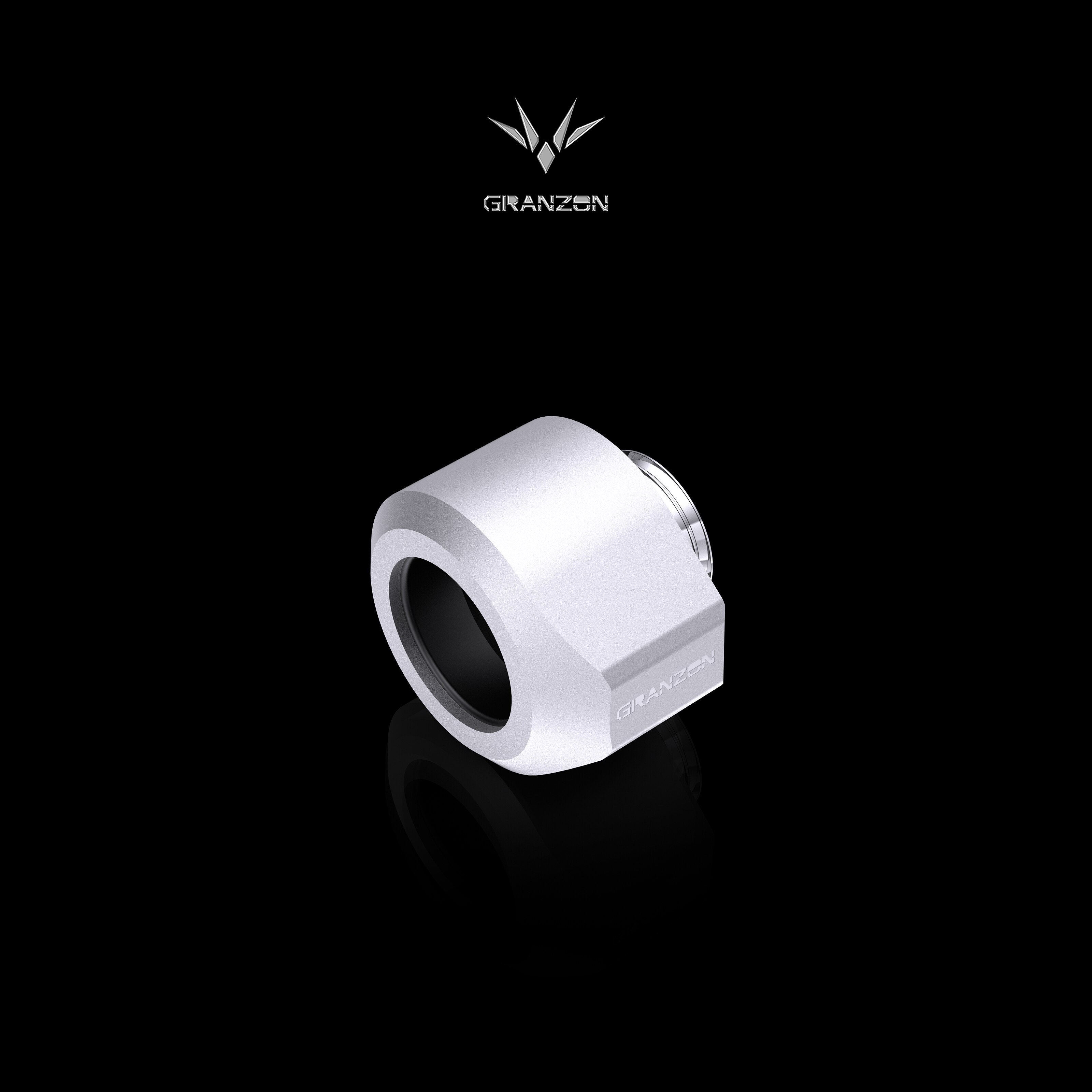 Granzon – raccords de tubes durs Anti-chute, Compression, pour tuyau en PMMA PETG dur od14 mm, connecteurs de refroidissement d'eau G1/4 ''PC, GD-FT14: White