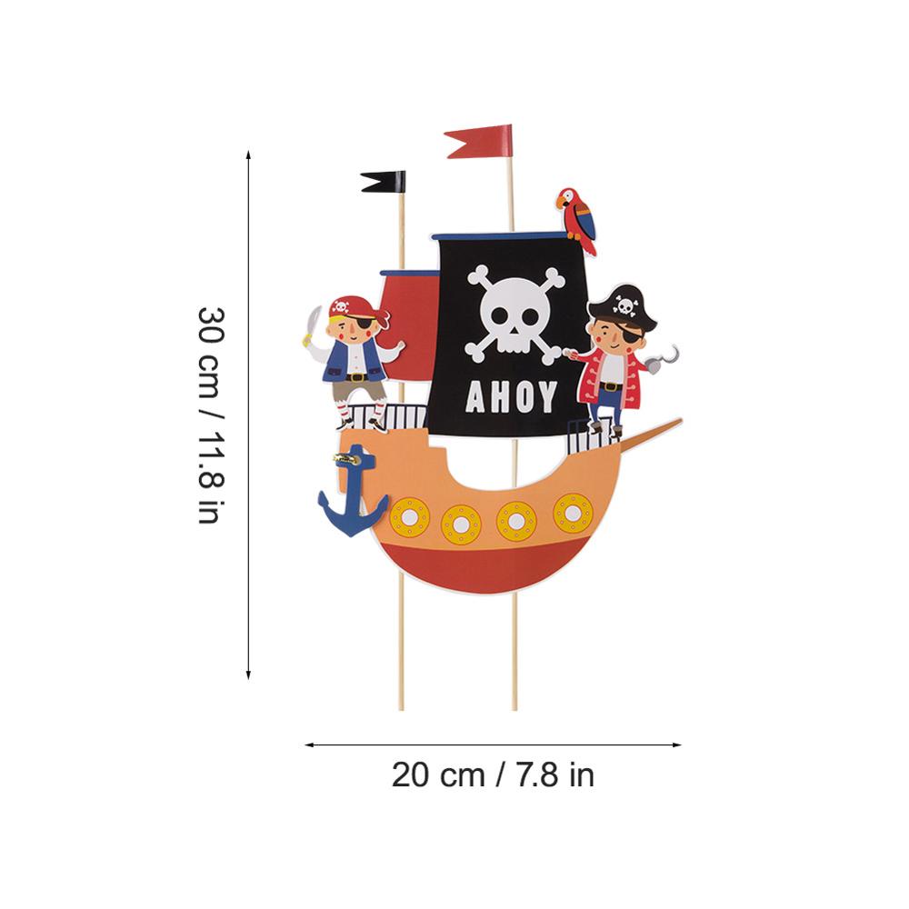 Cupcake toppers met thema, taart, dessert, tandenstokerinzetstuk voor kinderfeestjes, piratenthema, babyshowerdecoratie: Strip