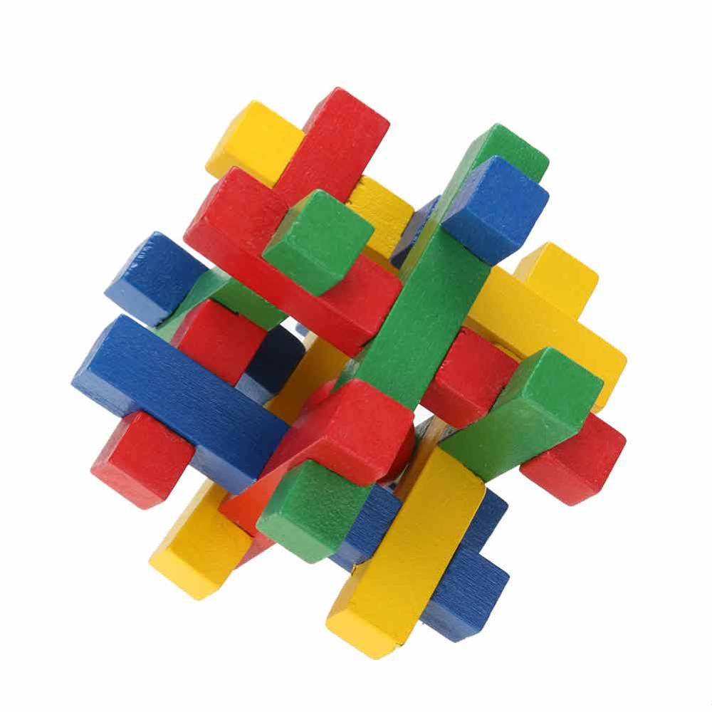 FAI DA TE 3D Giocattoli di Puzzle Di Legno Kong Ming Blocco Luban Giocattoli di Montaggio della Sfera del Cubo Sfida IQ Cervello Giocattoli di Legno Giochi per Bambini giocattoli di formazione