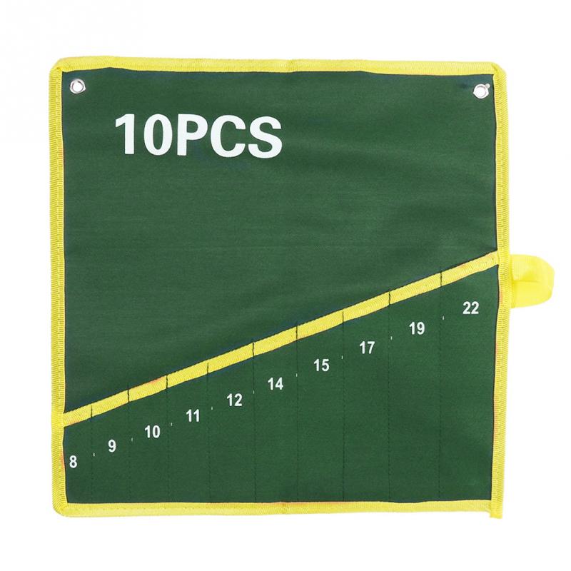 6/8/10/12/14/25 Pockets Spanner Wrench Roll Up Storage Organizer Bag Pouch Double Opening Double Offset Ring Spanner Tool Bag